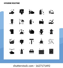 25 Hygiene Routine Icon set. Solid Glyph Icon Vector Illustration Template For Web and Mobile. Ideas for business company.