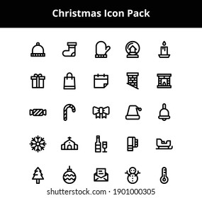 25 of icon for Christmas, can be use for you're content to celebrate incoming holiday