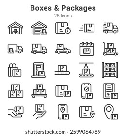 25 icon collections about boxes, packages and related topics