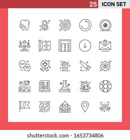 25 Symbole mit Linienführung Symbole auf weißem Hintergrund. Einfache Zeichen für allgemeine Gestaltung.