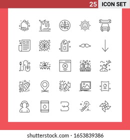 25 Icon Pack Line Style Outline Symbols on White Background. Simple Signs for general designing.