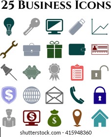 25 icon set. business Icons. Universal and Standard Icons.