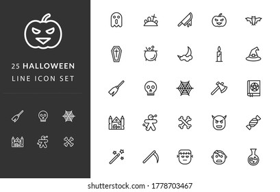 25 Icon Set HALLOWEEN - You will get premium icon designs such as: Potion, Zombie, Frankenstein, Sickle, Wizard, Pumpkin, Evil, Danger, Voodoo Doll, Haunted House, Magic Book, Axe, Spider Web, Skull, 