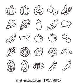 25 Icon Set No.04 (Vegetables)