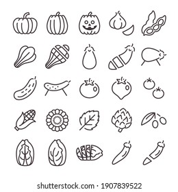 25 Icon Set No.04 (Vegetables)