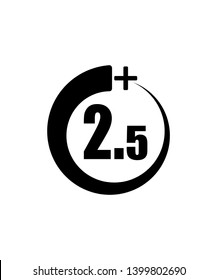 2.5+ icon, sign.Information icon for age limit - vector illustration