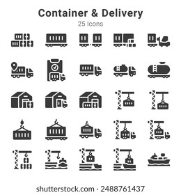 25 Icons Kollektion über Container und Auslieferung