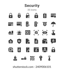 25 icons collection about security