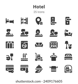 25 icons collection on hotel