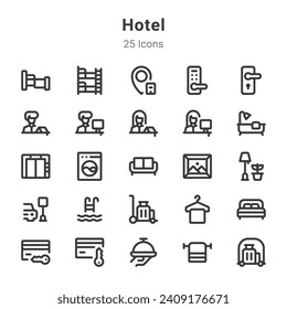 25 icons collection on hotel