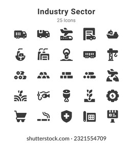 25 icons collection on industry sector and related topic