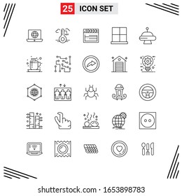 25 Icons Line Style. Grid Based Creative Outline Symbols for Website Design. Simple Line Icon Signs Isolated on White Background. 25 Icon Set.
