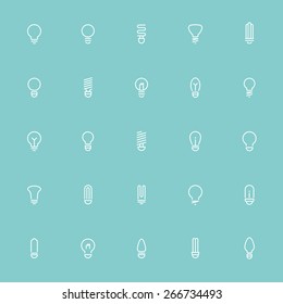 25 Idea Light Bulb Minimal Line Icons