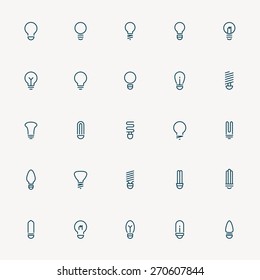 25 Idea Light Bulb Minimal Line Icons