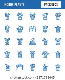 25 Indoor Plants Two Color icons pack. vector illustration.