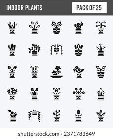 25 Indoor Plants Two Color icons pack. vector illustration.