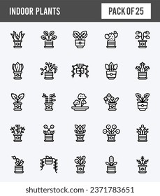 25 Indoor Plants Two Color icons pack. vector illustration.