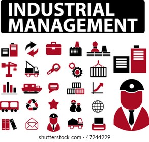 25 industrial management signs. vector