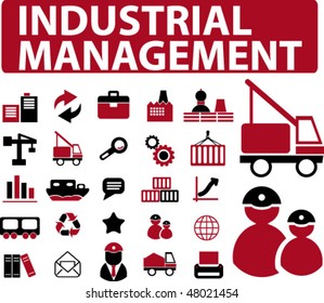 25 industrial management signs. vector