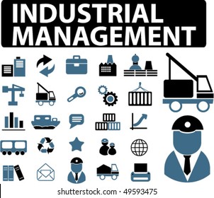 25 industrial management signs. vector