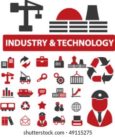 25 industry & technology signs. vector