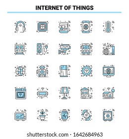 25 Internet Of Things Black and Blue icon Set. Creative Icon Design and logo template