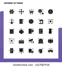 25 Internet Of Things Icon set. Solid Glyph Icon Vector Illustration Template For Web and Mobile. Ideas for business company.