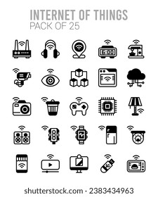 25 iconos de Internet of Things Empaquetar ilustración vectorial.
