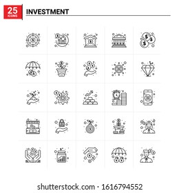 25 Investment icon set. vector background