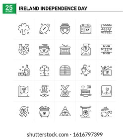 25 Ireland Independence Day icon set. vector background