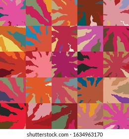 25 item abstract patchwork pattern, based on hand drawn, manually generated brush lines