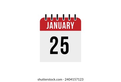 25 january calendar vector. Flat vector daily calendar icon. calendar icon vector.