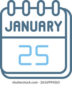 25 January Line Two Colour Icon