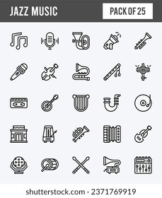 25 Jazz Music Two Color icons pack. vector illustration.