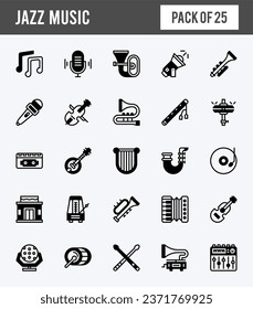 25 Jazz Music Two Color icons pack. vector illustration.