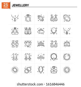 25 Jewellery icon set. vector background