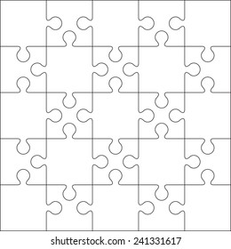 25 Jigsaw puzzle blank template or cutting guidelines