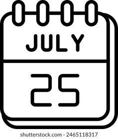 25 July Vector Line Icon Design