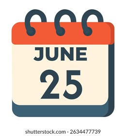 25 june calendar vector on white background
Vector calendar with date
