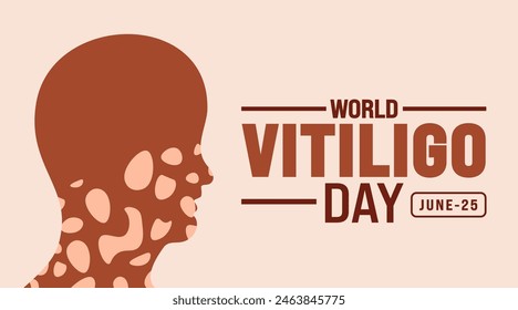 25 june is World vitiligo day background template. Holiday concept. use to background, banner, placard, card, and poster design template with text inscription and standard color. vector illustration.