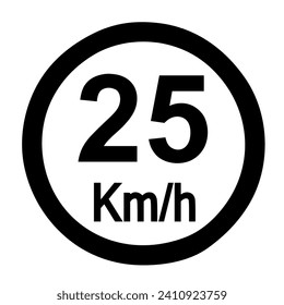 25 KILOMETER PER HOUR ROAD SIGN 