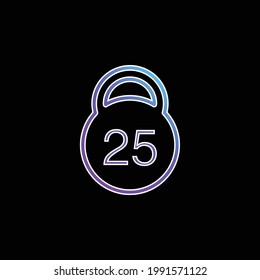 25 Kilos Weight blue gradient vector icon