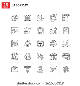 25 Labor Day icon set. vector background