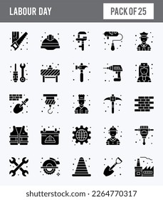 25 Labour Day Glyph icon pack. vector illustration.