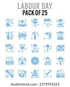 25 Labour Day icons Pack vector illustration.
