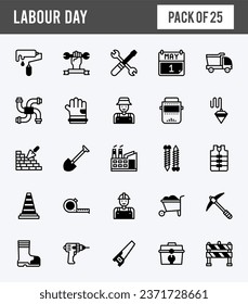 25 Labour Day Lineal Fill icons pack. vector illustration.