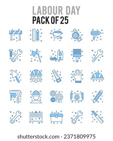 25 Labour Day. Two Color icons Pack. vector illustration.