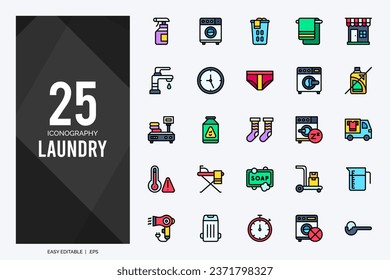 25 Llenar el paquete de iconos de dos colores. ilustración vectorial.