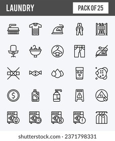 25 Laundry Two Color icons pack. vector illustration.