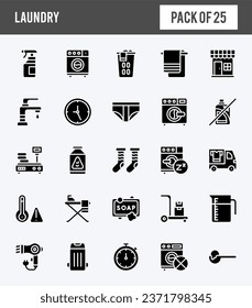 25 Laundry Two Color icons pack. vector illustration.